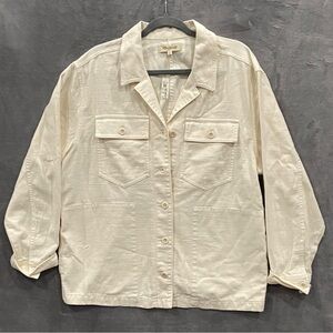 Madewell Drakefield Shirt-Jacket in Ecru Vintage Canvas Women’s Size XL NWT